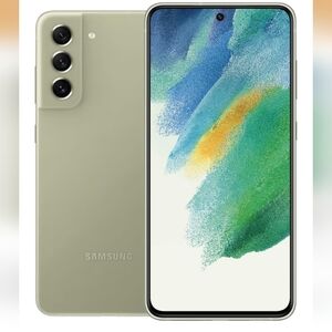 Samsung Galaxy S21 FE 5G 128GB Smartphone In Olive Green.